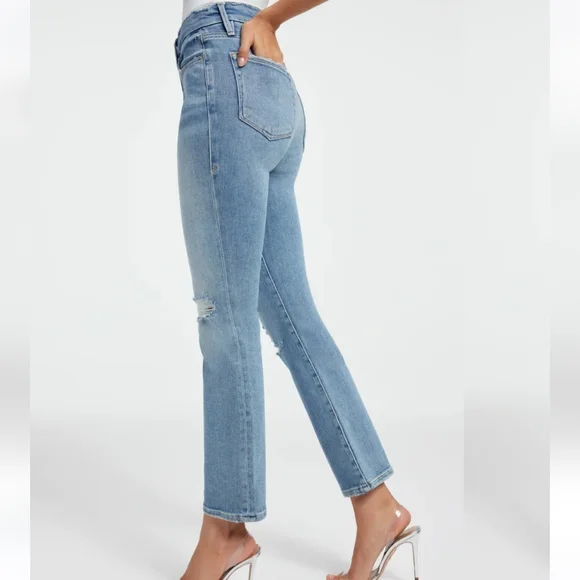 Good American Good Legs Straight Jeans in blue size 6 new with tag - Picture 4 of 17